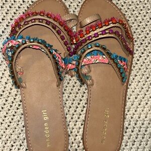 Madden Girl Colorful Braided Flat Sandals